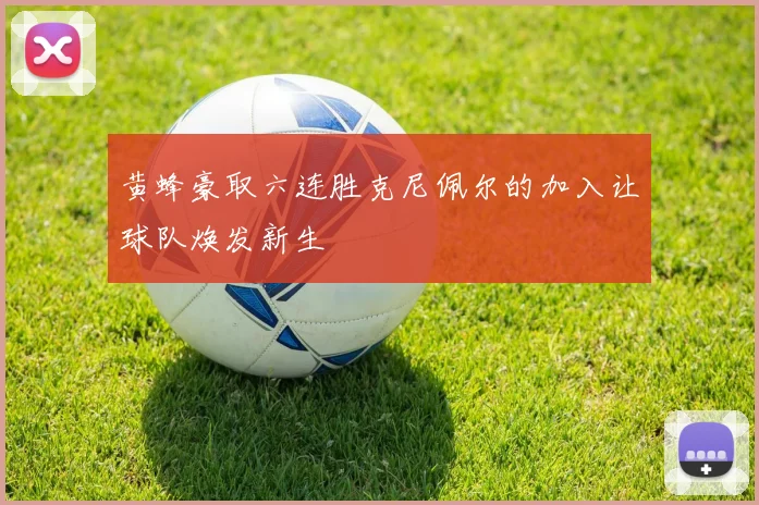 黄蜂豪取六连胜克尼佩尔的加入让球队焕发新生